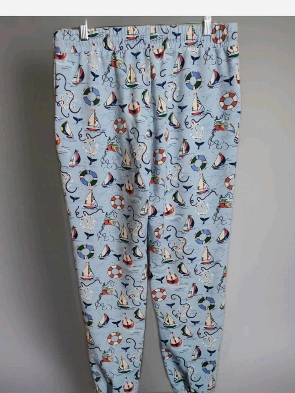 Vera Bradley Lounge Joggers "Set Sail" Nautical Boats Blue Stretch Pockets